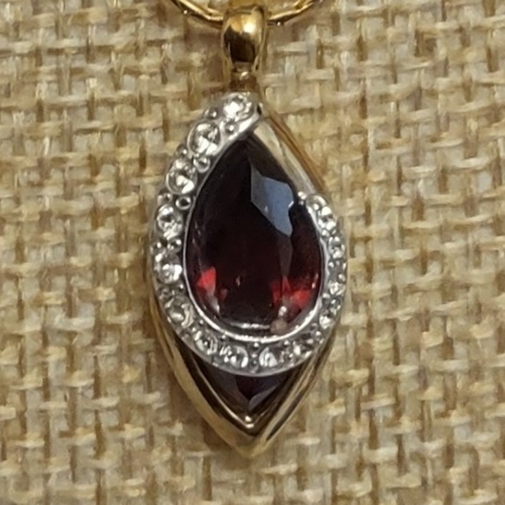 Butler Faux Ruby Pendant Necklace - Picture 3 of 5